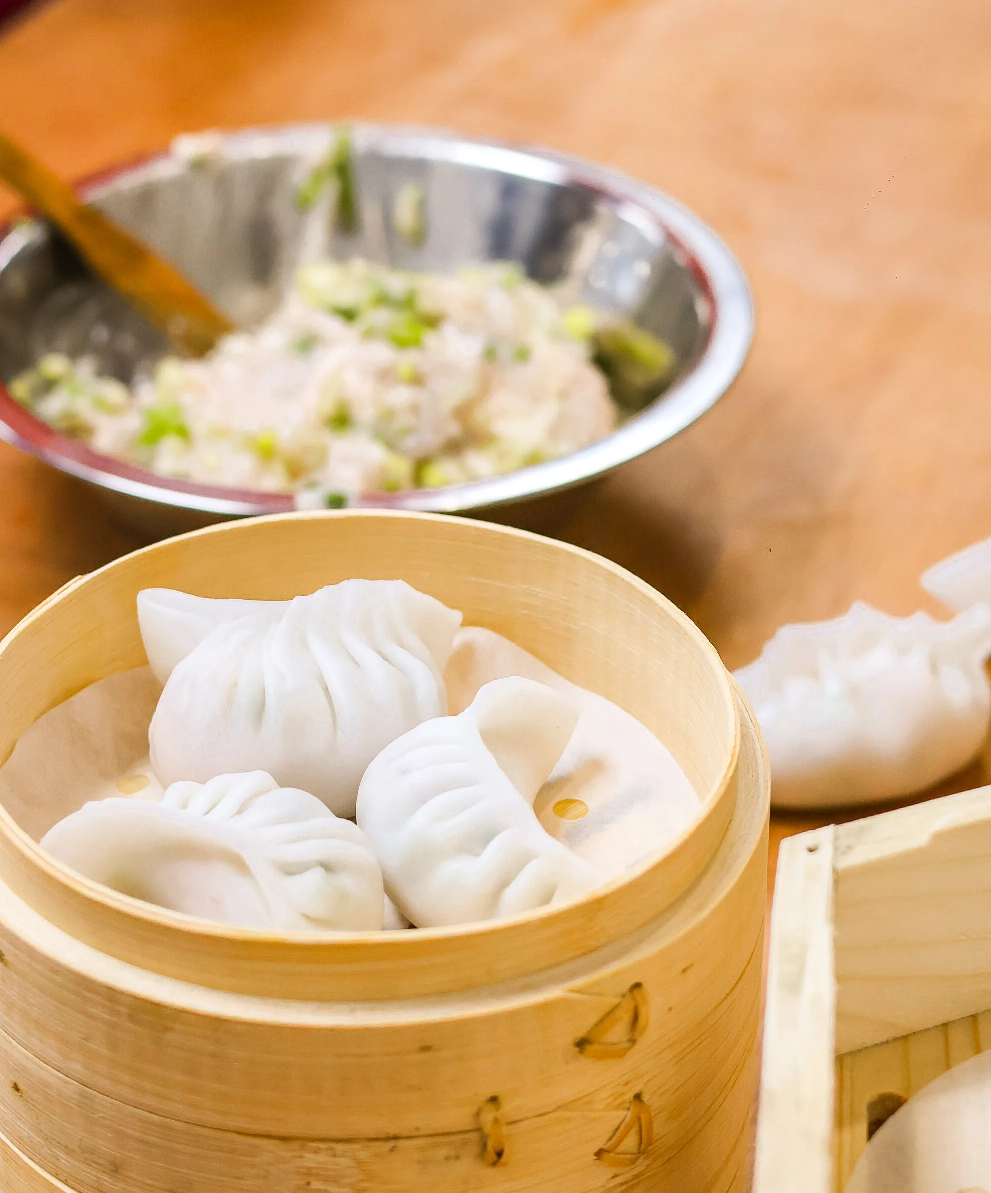 蒸笼里的虾饺